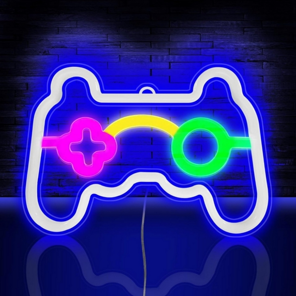 Game Neon Sign Gamepad Shape LED Neon Signs for Gamer Room Wall Bedroom Decor